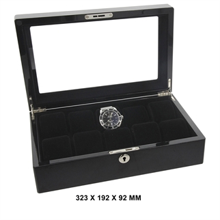 WATCH BOX FOR 10 WATCHES BLACK 323 X 192 X 92 MM